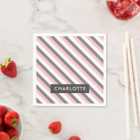 Cute diagonal stripes pattern custom name