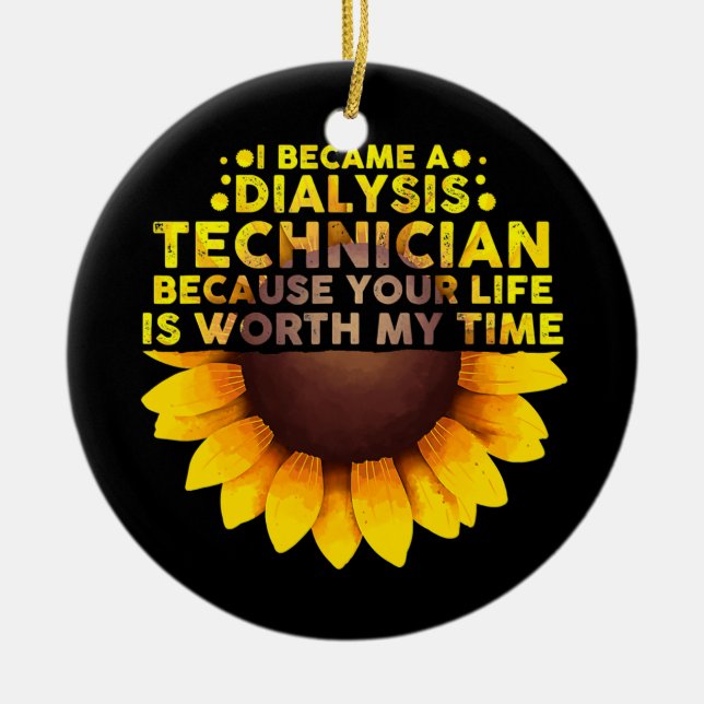 Cute Dialysis Technician For Men Women Ceramic Ornament (Front)