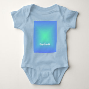 Cute diamond blue to aquamarine green personalized baby bodysuit