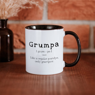 Cute Dictionary Grumpa Grandfather Grandpa Gift Frosted Glass Coffee Mug