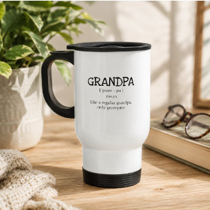Cute Dictionary Grumpa Grandfather Grandpa Travel Mug