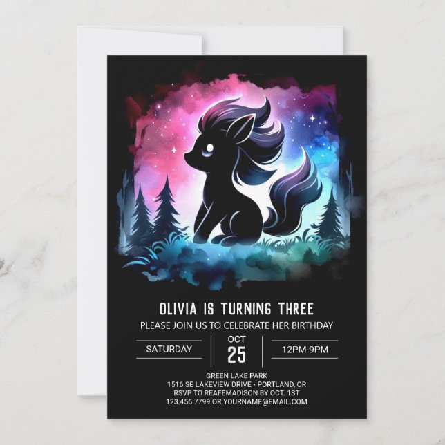 Cute Digital Horse Birthday Invitation (Front)