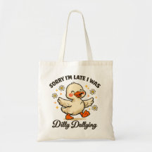 Cute Dilly Dallying Duck Retro Floral Funny