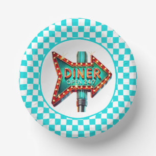 Cute Diner retro party  Paper Plate