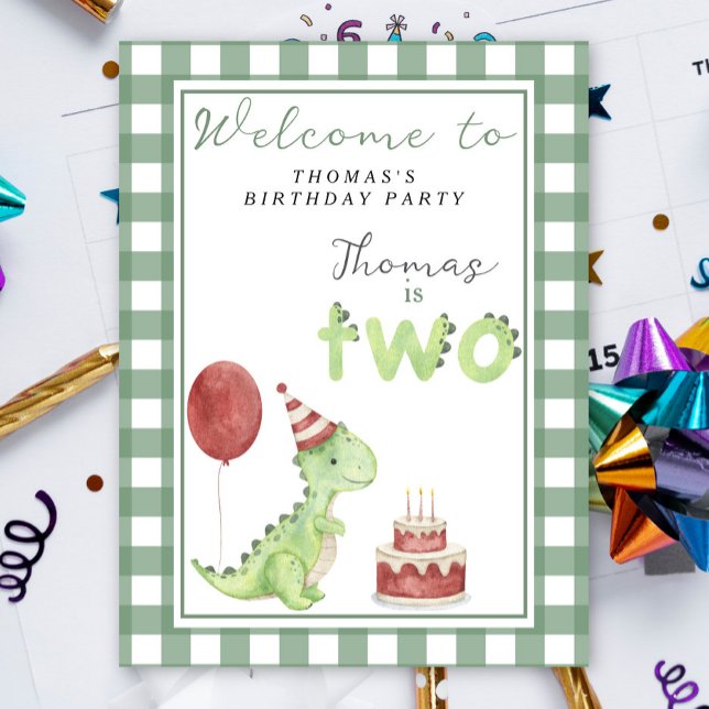 Cute Dino 2nd Birthday Party  Poster (Creator Uploaded)