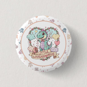 Cute Dino Birthday Party 1 Inch Round Button