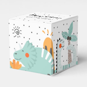 Cute Dino Dinosaurs Birthday Party Favor Box