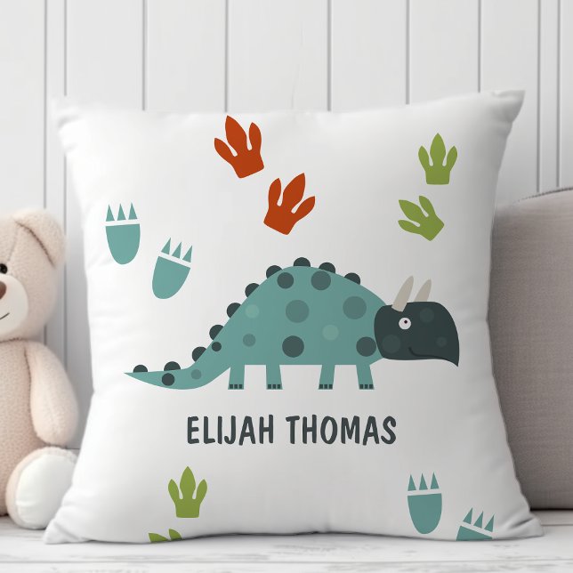   Cute Dino Footprint  Throw Pillow (Creator Uploaded)