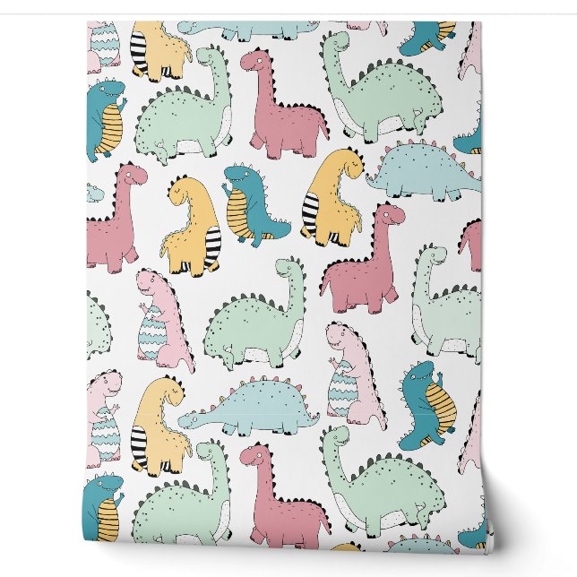 Cute Dino Kids room  Wallpaper (Unrolling)