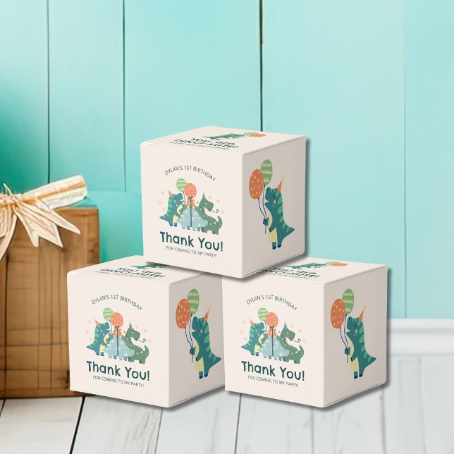Cute Dino-Mite Dinosaur Birthday Thank You  Favor Box (Creator Uploaded)