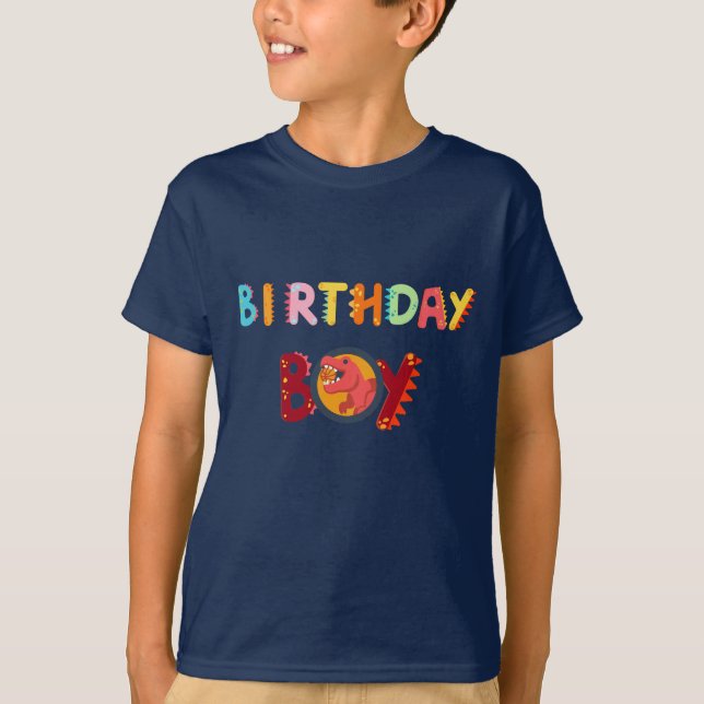 Cute Dino paw colourful Birthday boy party T-Shirt (Front)