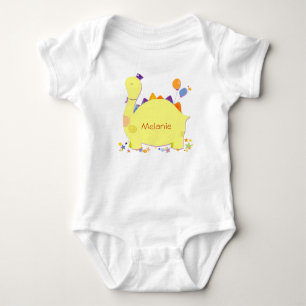 Cute Dino Personalized Name Baby Creeper