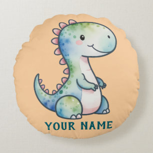 Cute Dino Personalized Round Pillow