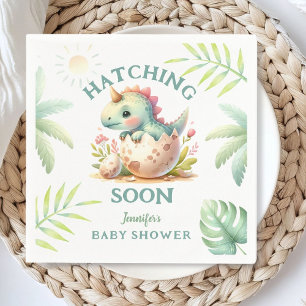 Cute Dino Pink Girl Dinosaur Baby Shower Napkin
