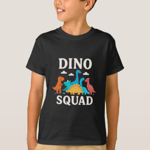 Cute Dino Squad Cartoon Design T-Shirt