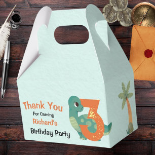 Cute Dino Themed Kid's Birthday Party Favor Box