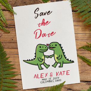 Cute Dino Wedding Enregistrer la date Faire-part