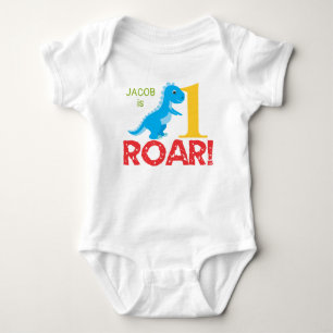 Cute Dinosaur 1st Birthday Bodysuit Colourful