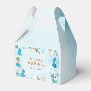 Cute Dinosaur 1st Birthday Party  Favor Box