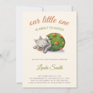 Cute Dinosaur About to Hatch Baby Shower Invitation