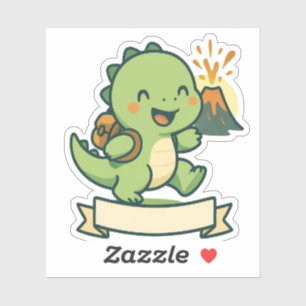 Cute Dinosaur Adventure with Volcano – Personalize