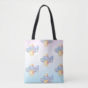 Cute dinosaur aircraft Student kids Birthday party Tote Bag