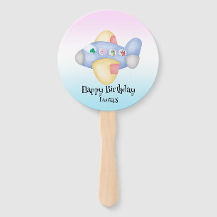 Cute dinosaur airplane Student kids Birthday party Hand Fan