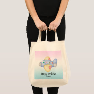 Cute dinosaur airplane Student kids Birthday party Tote Bag