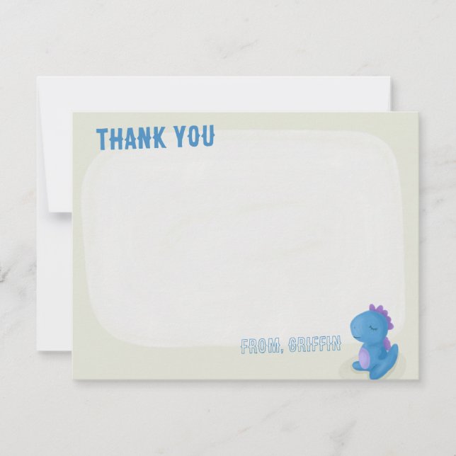 Cute Dinosaur Anniversaire Merci Cartes (Devant)