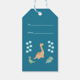 Cute Dinosaur Aqua Dino Party Favour Tags