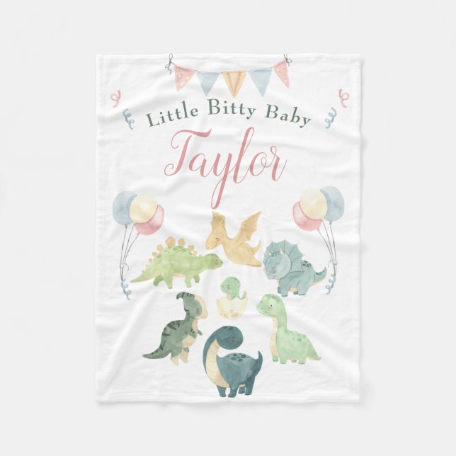 Cute Dinosaur Aquarelle Couverture bébé personnali (Devant)