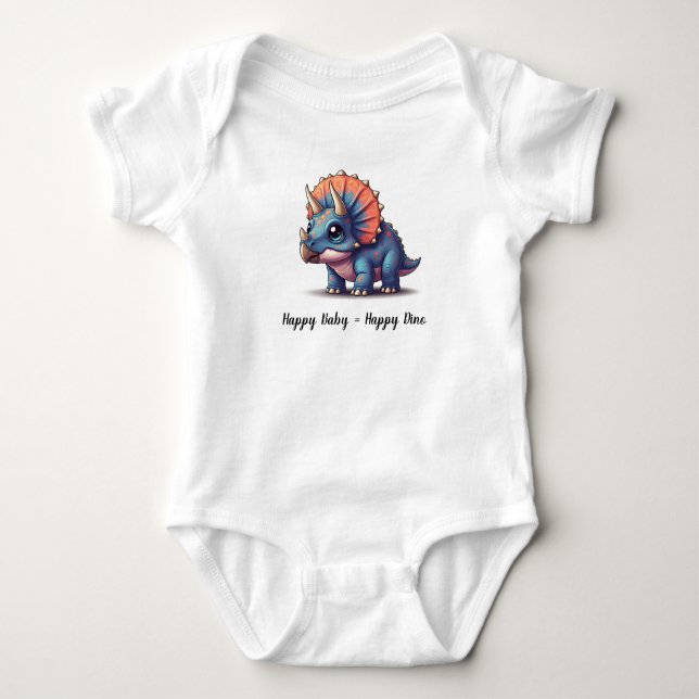 Cute Dinosaur  Baby Bodysuit (Front)