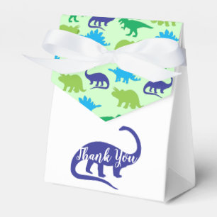 Cute Dinosaur Baby Shower Dino Blue and Green Boy Favor Box