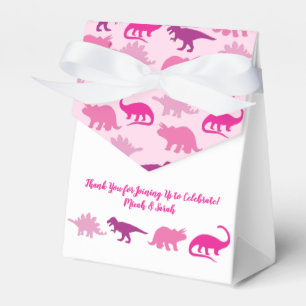 Cute Dinosaur Baby Shower Dino Pink Girl Favor Box