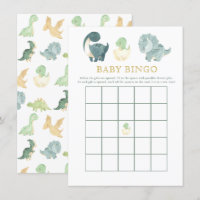 Cute Dinosaur Baby Shower Game Baby Bingo
