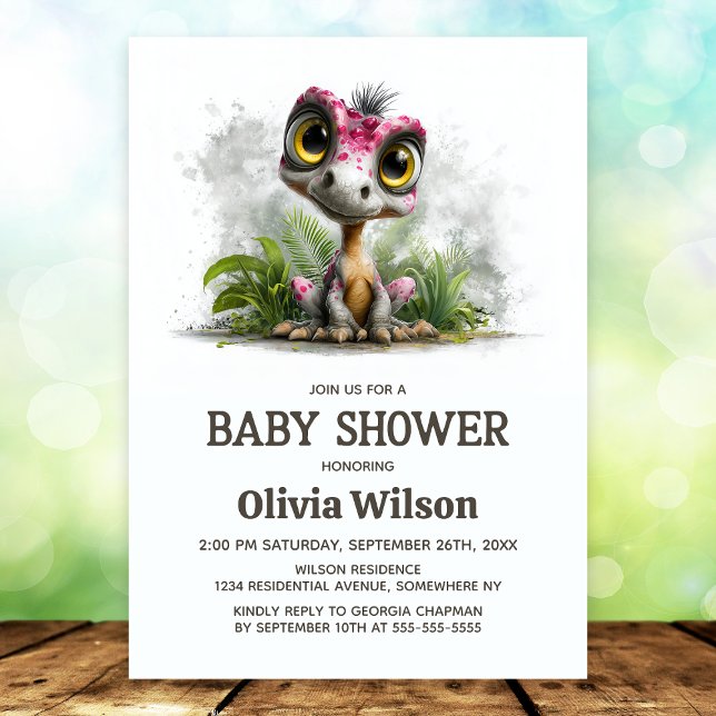 Cute Dinosaur Baby Shower Invitation (Creator Uploaded)