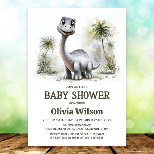 Cute Dinosaur Baby Shower Invitation