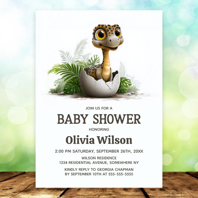 Cute Dinosaur Baby Shower Invitation (Creator Uploaded)