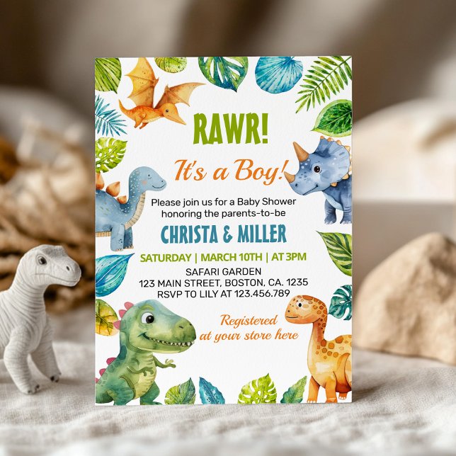 Cute Dinosaur Baby Shower Invitation (Creator Uploaded)