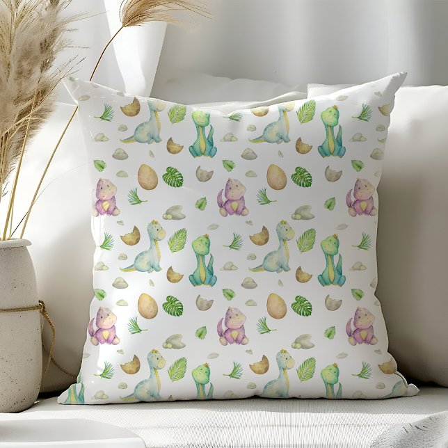 Cute Dinosaur Baby Throw Pillow (Creator Uploaded)