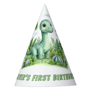 Cute Dinosaur Baby's 1st Birthday Party Hat