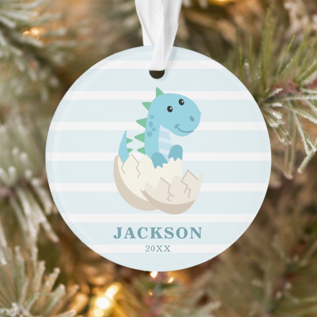 Cute Dinosaur bébé garçon Noël personnalisé (Arbre)