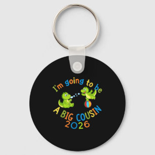 Cute Dinosaur Big Cousin 2026 Pregnancy Reveal Keychain