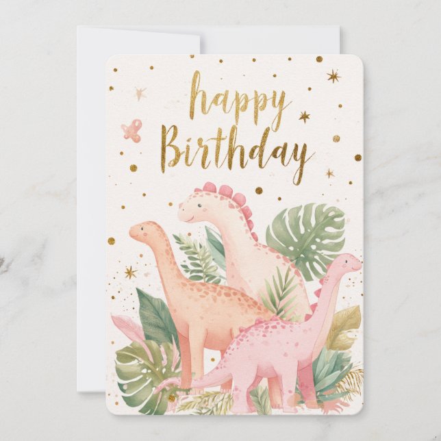 Cute Dinosaur Birthday Card (Front)