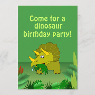 Cute Dinosaur Birthday Party Invitations Template