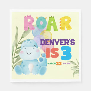 Cute Dinosaur Birthday Party Kids Dino Boys Napkin