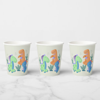 Cute Dinosaur Birthday Party Paper Cups