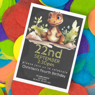 Cute Dinosaur Birthday Party Personalized Invitation