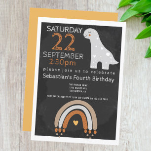 Cute Dinosaur Birthday Party Personalized Invitation