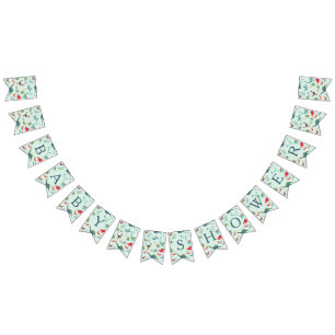 Cute Dinosaur blue boy Baby Shower party pattern Bunting Flags